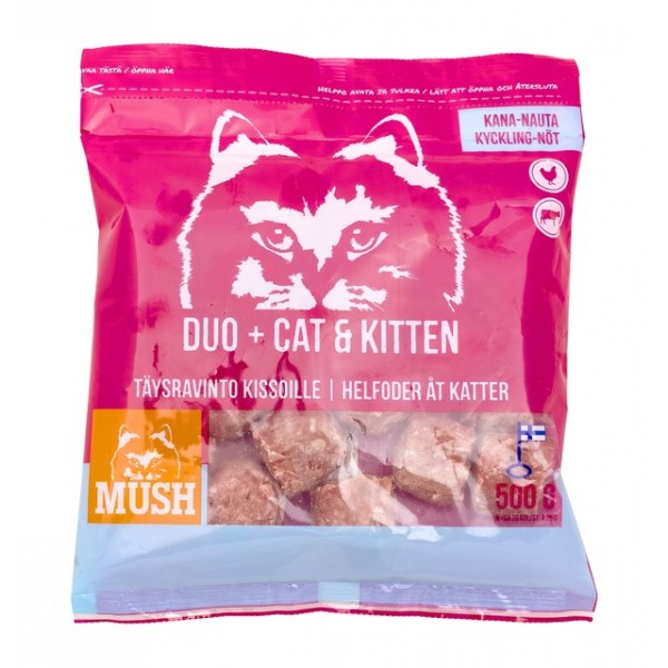 Mush duo+ kassi täissööt kana/veis 500g