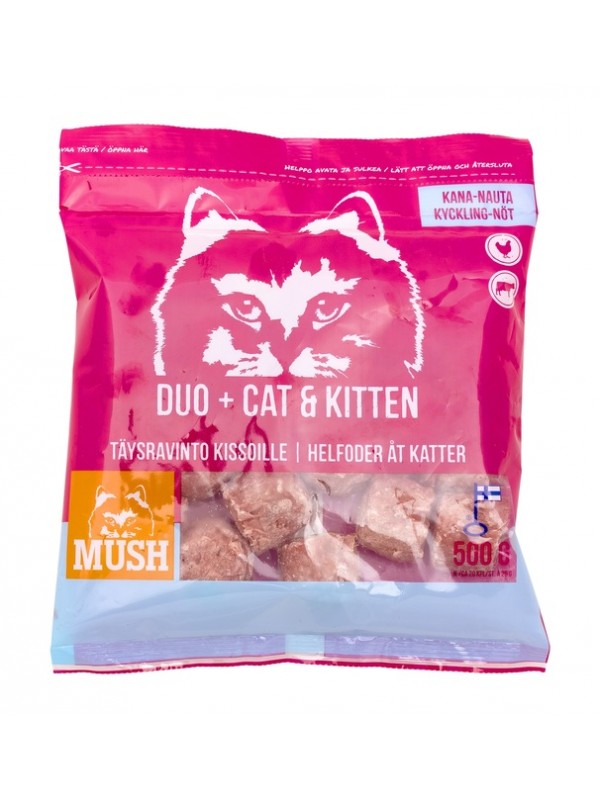 Mush duo+ kassi täissööt kana/veis 500g