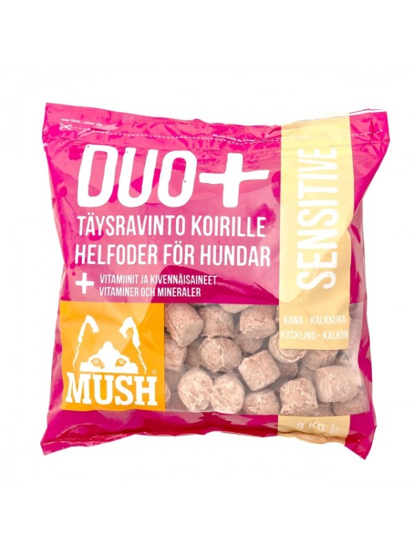 Mush duo+ sensitive koera täissööt kana/kalkun 1kg