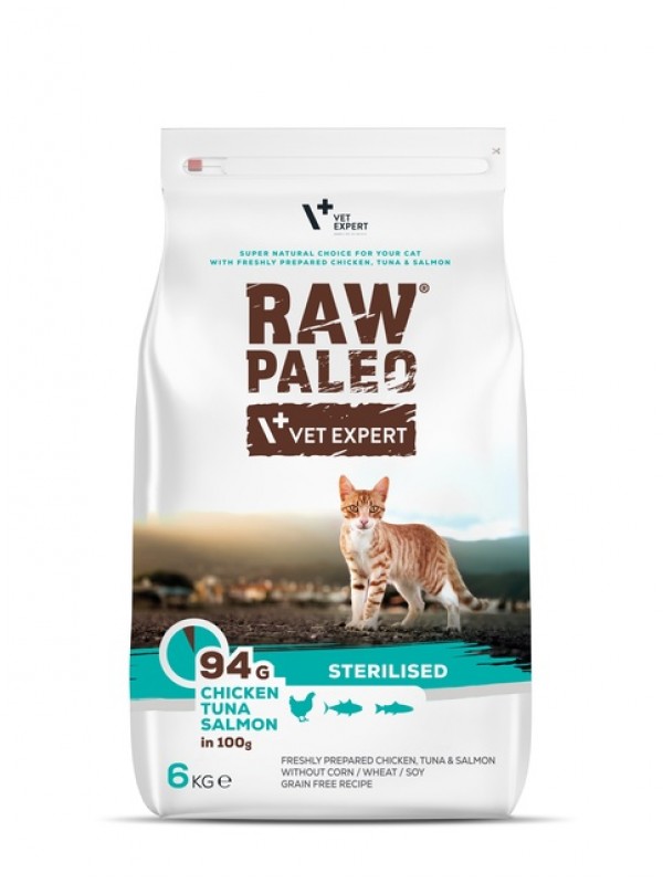 Raw paleo kassi täissööt steril. kana/tuunikala/lõhe 6kg