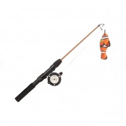 Flamingo kassi mänguasi rodney klounkala õngega oranz