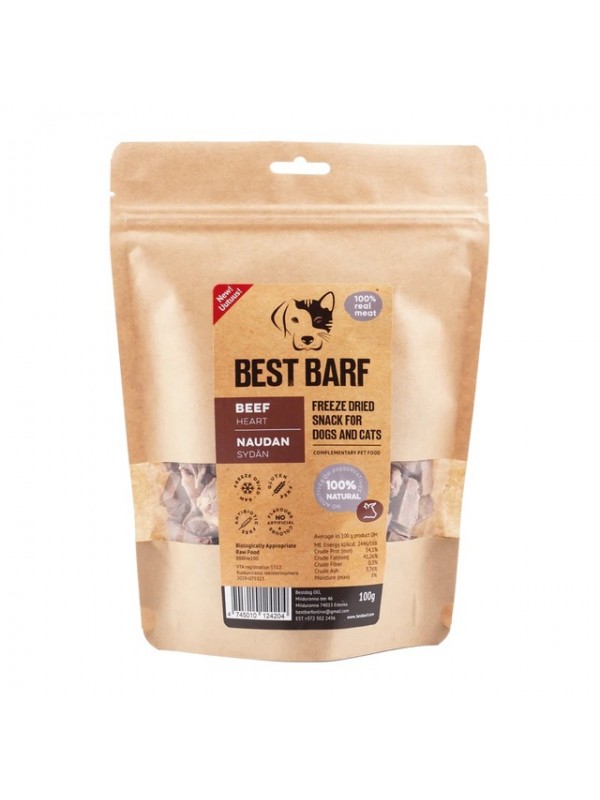 Best barf külmkuivatatud maius veisesüda 100g