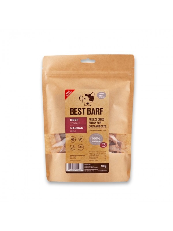 Best barf külmkuivatatud maius veisekeel 100g Best barf külmkuivatatud maius veisekeel 100g