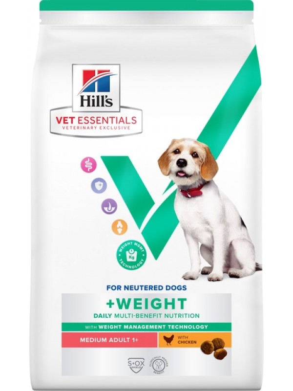 Hills ve koera täissööt mb medium+ weight kana 10kg