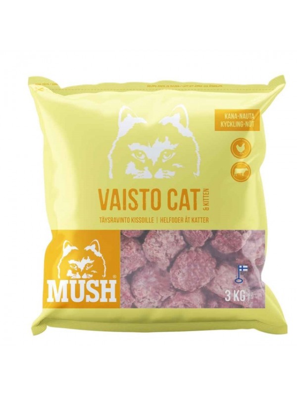 Mush vaisto kassi täissööt toortoit kana/veis 3kg