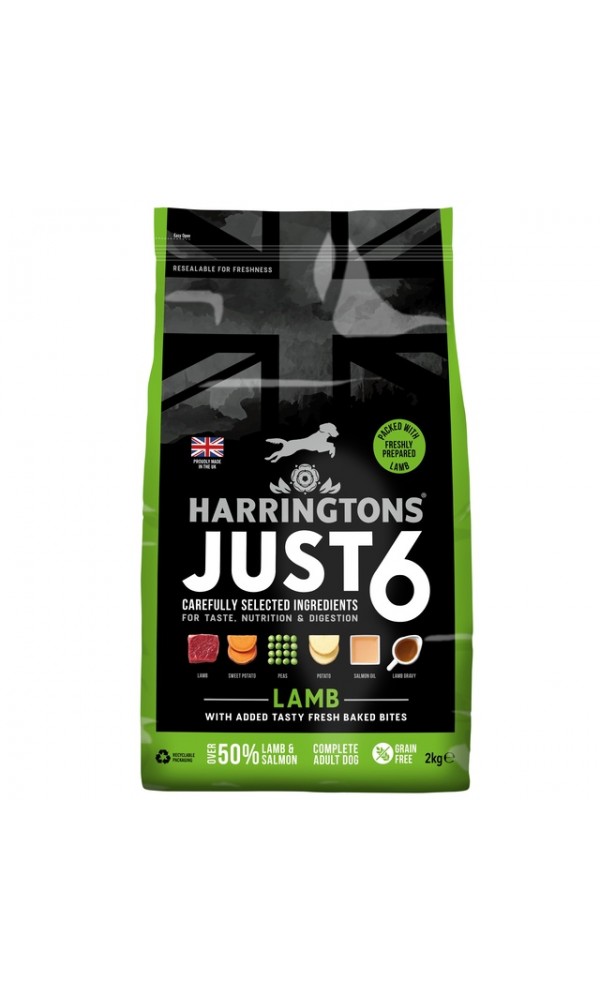 Harringtons just6 koera täissööt lammas 2kg #