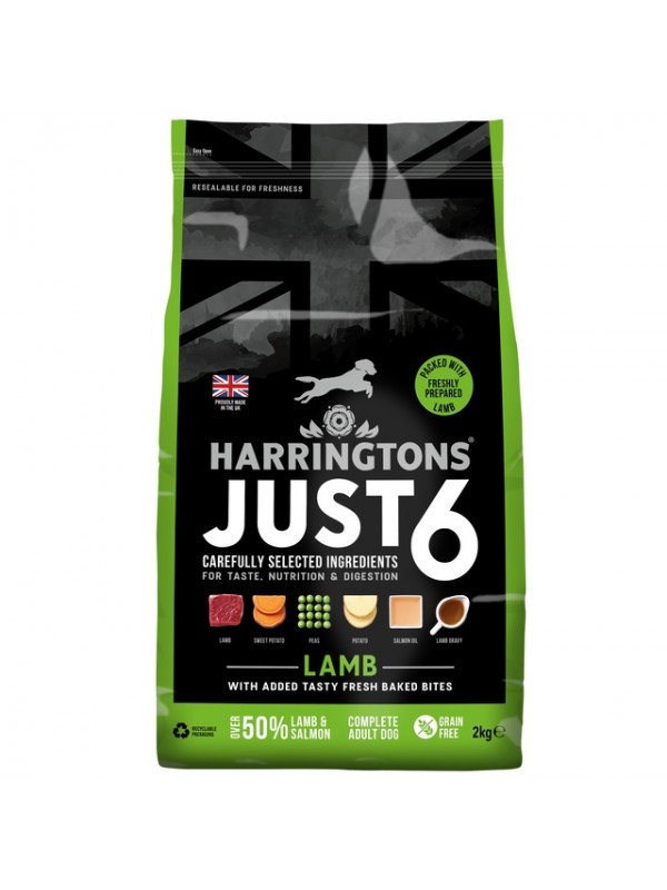 Harringtons just6 koera täissööt lammas 2kg #