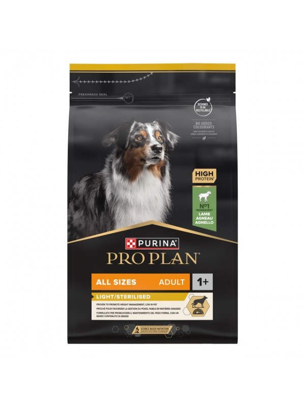 Pro plan koera täissööt light/ster. lammas 3kg