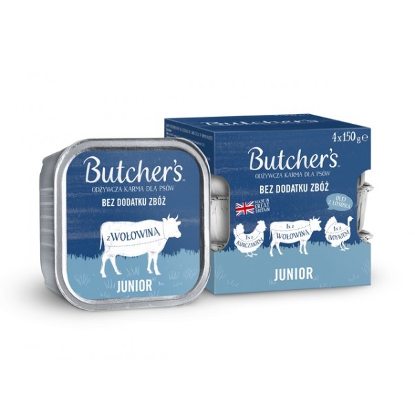 Butchres koera pasteet juunior multip. kana/kalkun/veis 150g n4