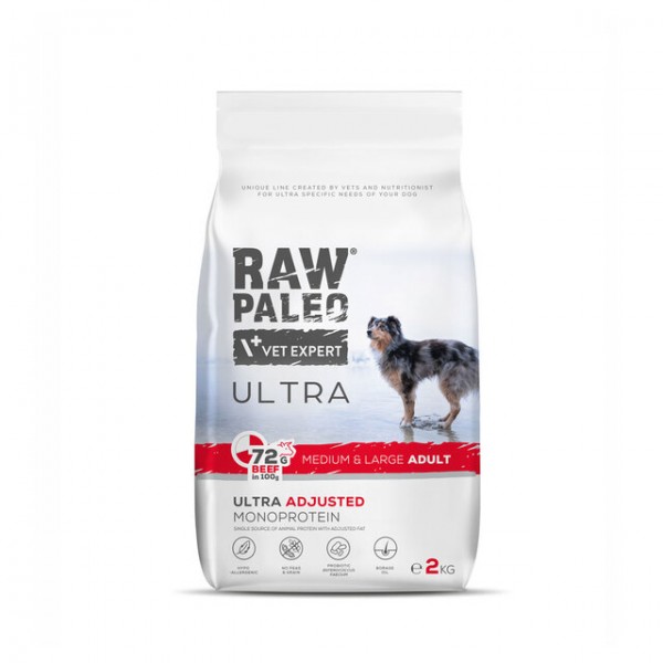 Raw paleo koera täissööt ultra kesk./suur tõug veis 2kg