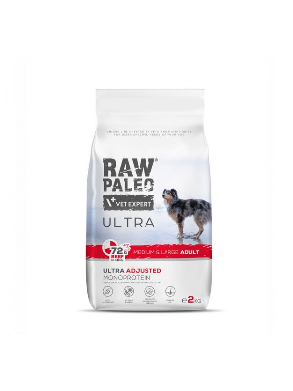 Raw paleo koera täissööt ultra kesk./suur tõug veis 2kg