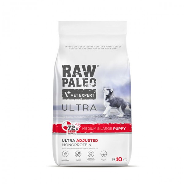 Raw paleo kutsika täissööt ultra kesk./suur tõug veis 10kg