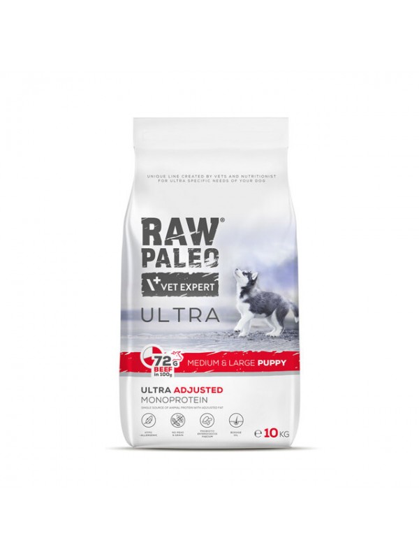 Raw paleo kutsika täissööt ultra kesk./suur tõug veis 10kg