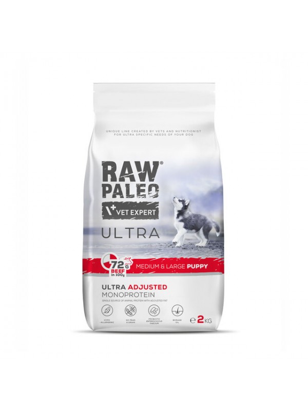 Raw paleo kutsika täissööt ultra kesk./suur tõug veis 2kg