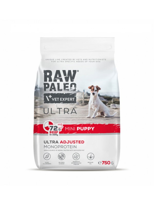 Raw paleo kutsika täissööt ultra mini veis 750g