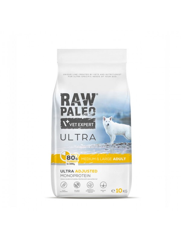 Raw paleo koera täissööt ultra kesk./suur tõug kalkun 10kg