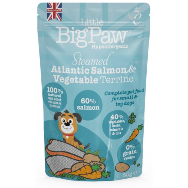 Little bigpaw koera einekotike aurutatud lõhe/köögiviljad 85g n1