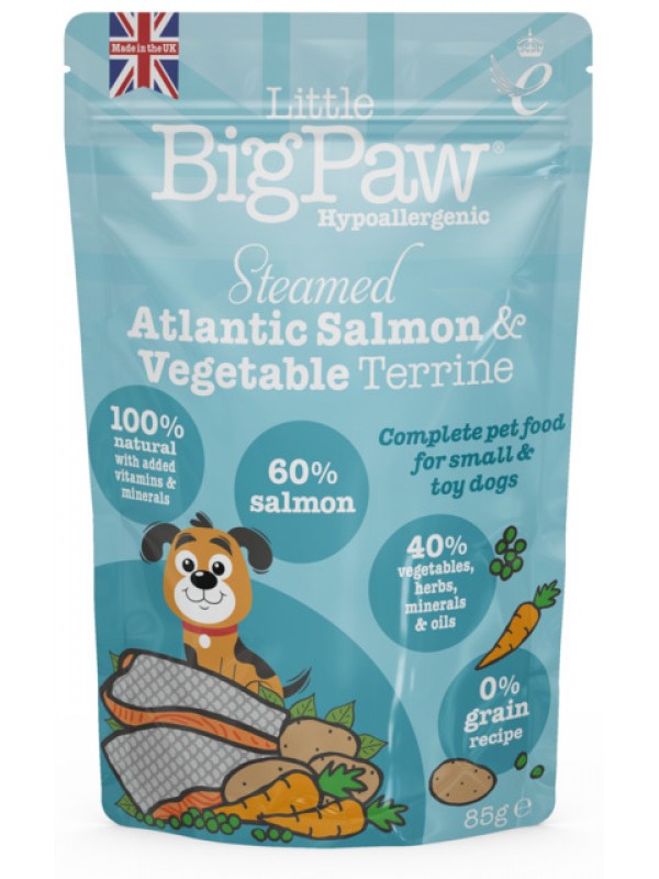 Little bigpaw koera einekotike aurutatud lõhe/köögiviljad 85g n1 Little bigpaw koera einekotike aurutatud lõhe/köögiviljad 85g n1