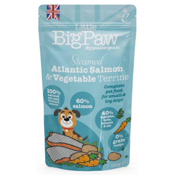 Little bigpaw koera einekotike aurutatud lõhe/köögiviljad 150g n1