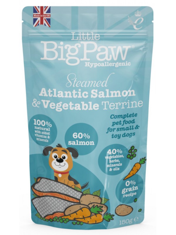 Little bigpaw koera einekotike aurutatud lõhe/köögiviljad 150g n1