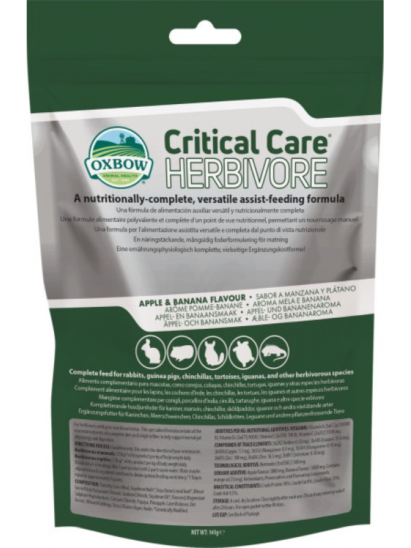 Oxbow critical care herbivooride täiendsööt õun & banaan 141g
