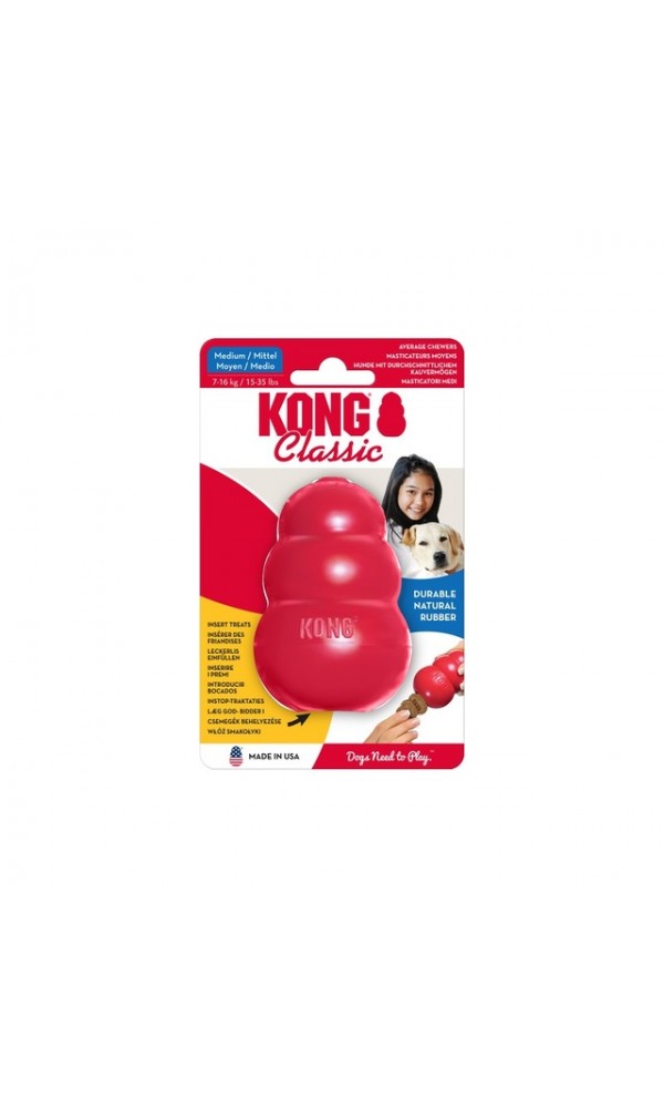 Kong classic koera mänguasi täidetav m punane